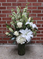 White Vase from Crestwood Flowers, your flower shop in Kansas City